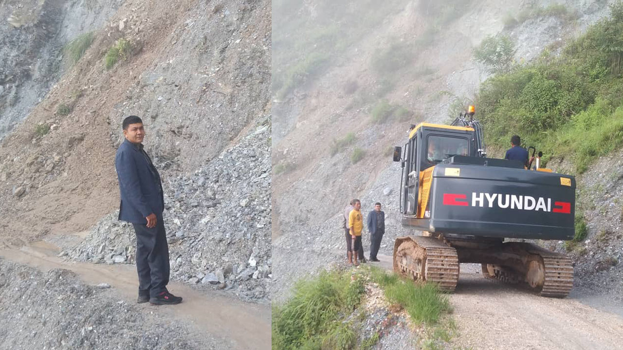 अवरुद्ध सडक खुलाउन आफै डोजर लिएर पुगे वडाध्यक्ष केसी