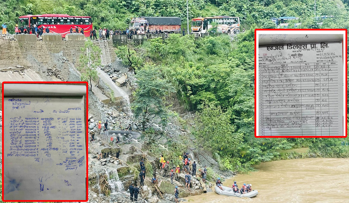 पहिरोले बगाएर बेपत्ता भएका दुवै बसमा सवार यात्रुको पहिचान खुल्यो (सूचीसहित)