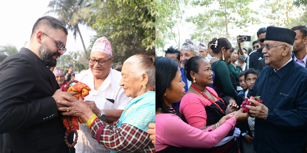 आजदेखि घरदैलो अभियान सुरु, झापा-५ मा ओली र बालेन मतदाता भेटघाटमा सक्रिय